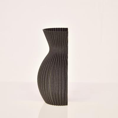 Lily 3D wandvaas 20x13x8cm Zwart Metallic