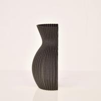 Lily 3D wandvaas 20x13x8cm Zwart Metallic