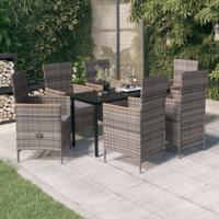 7-delige Tuinset met kussens grijs