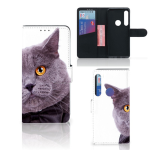 Motorola One Action Telefoonhoesje met Pasjes Kat