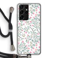 Sierlijke bloemen: Samsung Galaxy S21 Ultra Transparant Hoesje met koord Sierlijke bloemen: Samsung Galaxy S21 Ultra Transparant Hoesje met koord