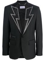 Philipp Plein blazer boutonné à ornements en cristal - Noir