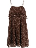 GANNI robe à pois - Marron