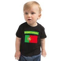 Portugal t-shirt met vlag zwart voor babys - thumbnail
