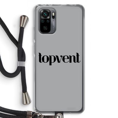 Topvent Grijs Zwart: Xiaomi Redmi Note 10 Pro Transparant Hoesje met koord