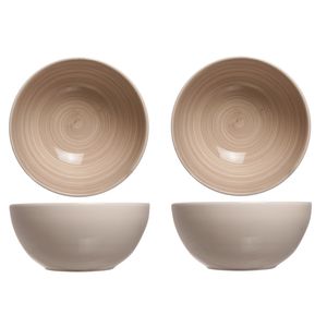 2x stuks rond schaaltjes/kommetjes Turbolino beige/bruin 14,5 cm