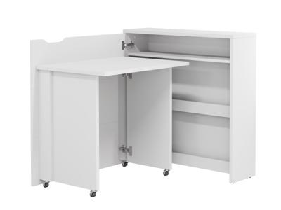Uitklapbaar bureau CONCEPTION SLIM hoogglans wit links