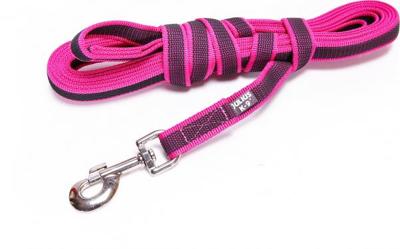 Lange lijn hond - Antislip - 20mm x 5m - Met handvat - Roze