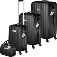 tectake® - reiskoffers - Kofferset Cleo 4-delig met bagageweger - zwart - thumbnail