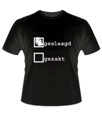 T-shirt met tekst geslaagd (v)/ gezakt