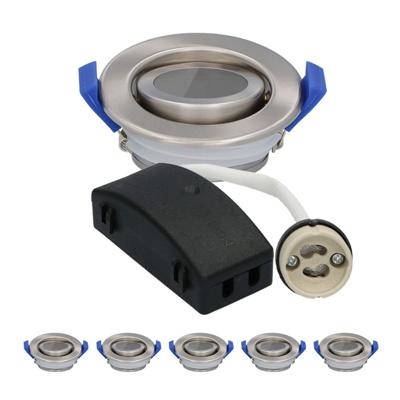 Set van 6 Peru LED Inbouwspots - Kantelbaar armatuur - Diameter 85mm - GU10 Fitting incl. lamphouder - IP65 voor badkamer en buiten - Rond - RVS