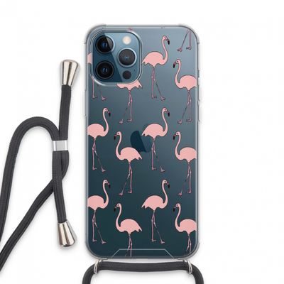 Anything Flamingoes: iPhone 13 Pro Max Transparant Hoesje met koord
