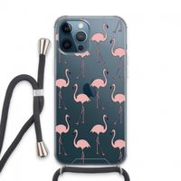 Anything Flamingoes: iPhone 13 Pro Max Transparant Hoesje met koord