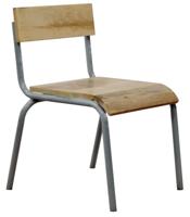 Stoel hout-metaal grijs (set van 2) Stoel hout-metaal grijs (set van 2)