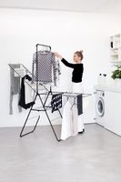 Brabantia hangon droogrek 25 meter met stang matt black - thumbnail