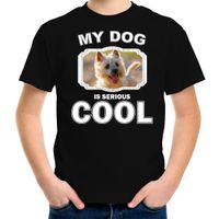 Honden liefhebber shirt Cairn terrier my dog is serious cool zwart voor kinderen XL (158-164)  - - thumbnail