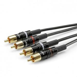 Sommer Cable HBP-C2-0300 Jackplug / Cinch Audio Aansluitkabel [2x Cinch-stekker - 2x Cinch-stekker] 3.00 m Zwart
