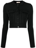 Elie Saab cardigan crop à bords festonnés - Noir