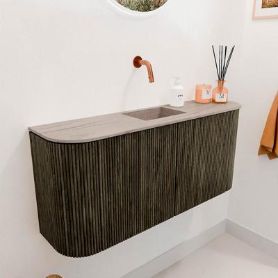Toiletmeubel Mondiaz Joya Dlux | 93.2 cm | Meubelkleur Shadow | Faye wastafel Saba Wasbak Midden | Zonder kraangat(en)