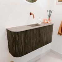 Toiletmeubel Mondiaz Joya Dlux | 93.2 cm | Meubelkleur Shadow | Faye wastafel Saba Wasbak Midden | Zonder kraangat(en)
