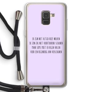 Regenboog: Samsung Galaxy A8 (2018) Transparant Hoesje met koord