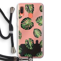Tropische bladeren: Samsung Galaxy A20e Transparant Hoesje met koord