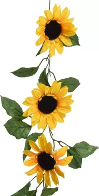 Everlands kunsttak zonnebloem 150cm geel