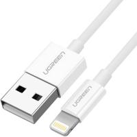 UGREEN 20728 USB-kabel USB 2.0 Apple Lightning stekker, USB-A stekker 1 m Wit