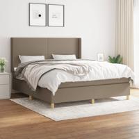 Boxspring met matras stof taupe 160x200 cm