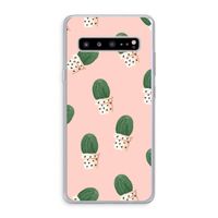 Cactusprint roze: Samsung Galaxy S10 5G Transparant Hoesje