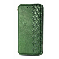 Samsung Galaxy S24 hoesje - Bookcase - Pasjeshouder - Portemonnee - Diamantpatroon - Kunstleer - Groen