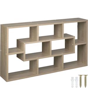 tectake® - Wandrek Kassandra wandkast vakkenkast - Licht hout, eiken Sonoma - 85x16x48cm - 403612