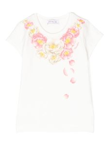 Monnalisa t-shirt à fleurs - Blanc