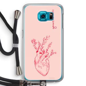 Blooming Heart: Samsung Galaxy S6 Transparant Hoesje met koord