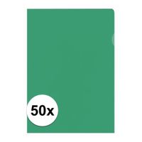 50x Insteekmap groen A4 formaat 21 x 30 cm - thumbnail