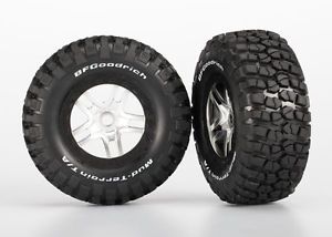Tires & wheels, assembled, glued (SCT Split-Spoke, satin, black beadlock wheel, BFGoodrich Mud-Terrain T/A KM2 tire, foam inserts) (2) (front/rear)