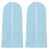 2x Beschermhoes voor kleding blauw 137 x 60 cm - Kledinghoezen - thumbnail