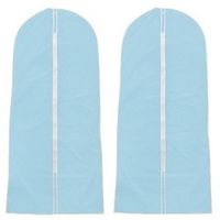 2x Beschermhoes voor kleding blauw 137 x 60 cm - Kledinghoezen