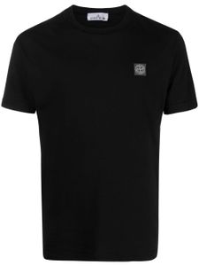 Stone Island t-shirt en coton à patch logo - Noir