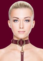 Ouch Halo - Collar With Leash - Burgundy