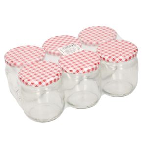 Set van 6x ronde inmaak potten / weckpotten 210 ml