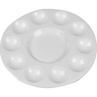 Schilder palet wit - 17 cm - 10x stuks - Schilderspaletten rond van kunststof - Schildermateriaal