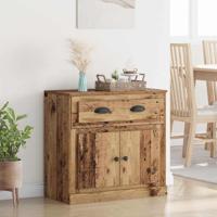Highboard met lade Oud Hout 70 x 35,5 x 67,5 cm Bewerkt hout