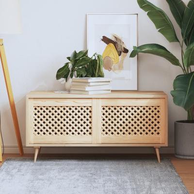 VidaXL Kastdeuren met latwerk 2 st 59,5x39,5 cm massief grenenhout