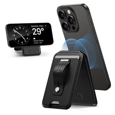 Geo Wallet Stand (HaloLock) with Built-in Find My - Black Carbon Fiber