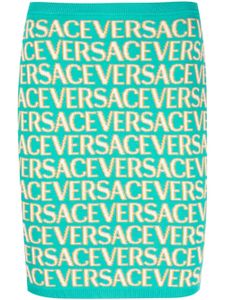 Versace minijupe Versace Allover en maille - Bleu