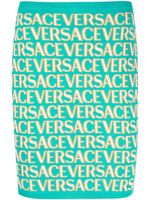 Versace minijupe Versace Allover en maille - Bleu