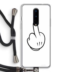 Middle finger white: OnePlus 8 Transparant Hoesje met koord
