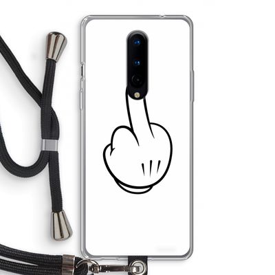 Middle finger white: OnePlus 8 Transparant Hoesje met koord