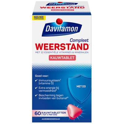 Davitamon Compleet Weerstand Kauwvitamines Aardbei